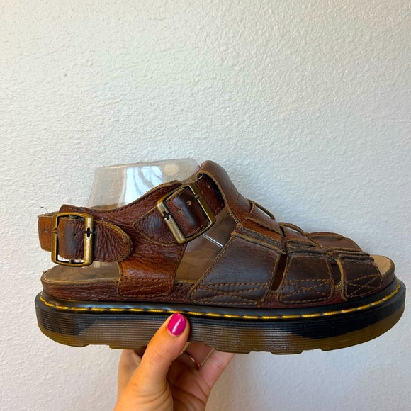 RARE Vintage Dr Martens Fisherman Sandals 90s  Brown Leather Chunky size 9 - Picture 6 of 15